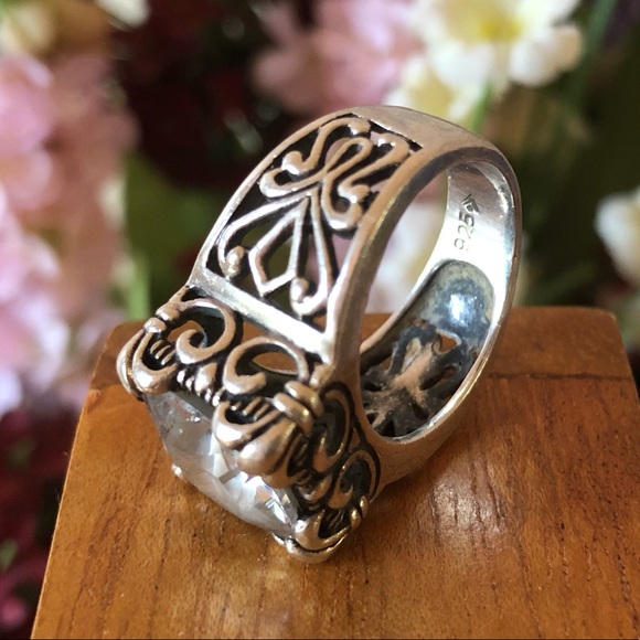 Silpada Filigree Sterling Silver and Cubic Zirconia Uptown Ring Size 6 - Picture 10 of 16